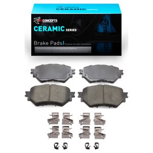 Mazda 3 Ceramic Brake Pads - Front - R1 Concepts - R1 Ceramic Pads & Hardware Kit - `14-`18